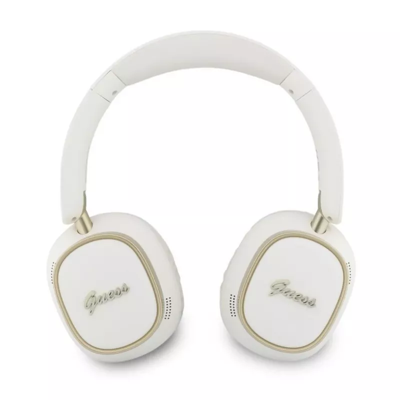 Guess Bluetooth ENC Rectangle Metal Script over-ear slušalice bijele