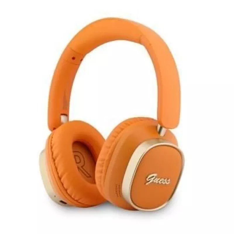 Guess Bluetooth on-ear slušalice Rectangle Metal Script narančaste
