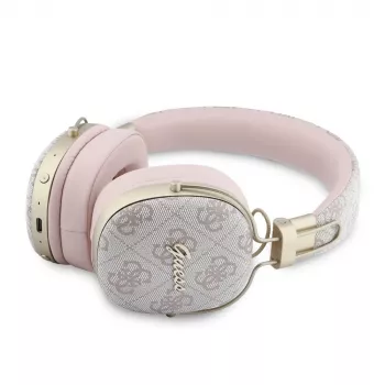 Guess over-ear Bluetooth slušalice ENC Metal 4G Script Logo roza