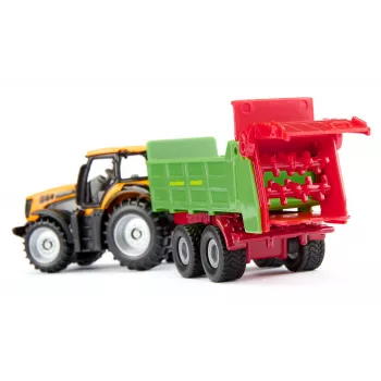 SIKU Blister JCB sa Strautmann univerzalnom rasipačicom - set modela od lijevanog metala u mjerilu 1:87