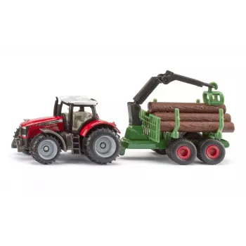 SIKU blister Massey Ferguson sa šumskom prikolicom