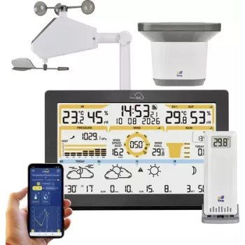 TFA TFA.me 35.8106.01 ID-05 Wi-Fi vremenska postaja crna