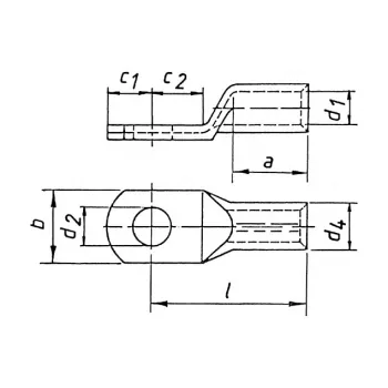 KLAUKE 104R6 kabelska stopica 25 mm², M6, pokositreni bakar, sivi