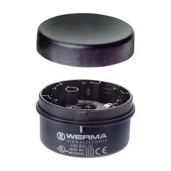 WERMA Signaltechnik KombiSIGN 71 element stalnog svjetla, crno kućište, prozirna leća, polikarbonat, IP65, 70 mm promjer, 66 mm visina, E14 grlo, max. 7 W, 640.800.00