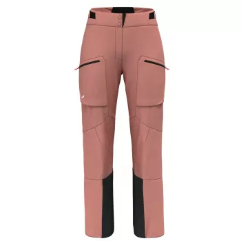 Salewa Sella 3L PTX ženske hardshell skijaške hlače, Desert Pink, XS