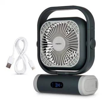 MEDION LIFE Camping Fan E10 TF (MD 12065) sivo-bijeli