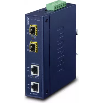 Planet IGT-2205AT industrijski 2-portni Gigabit Ethernet na SFP pretvarač medija, IP30, -40°C do 75°C