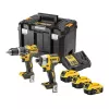 DEWALT 18V XR bežična bušilica-odvijač i udarni odvijač bez četkica Twin Pack DCK266P3T s 3x 5,0Ah baterije, punjačem i TSTAK koferom