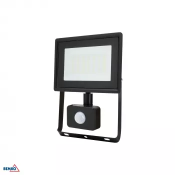 KAFLER KASTEL LED reflektorsko svjetlo 30W 4000K 2520lm IP65 crno s PIR senzorom