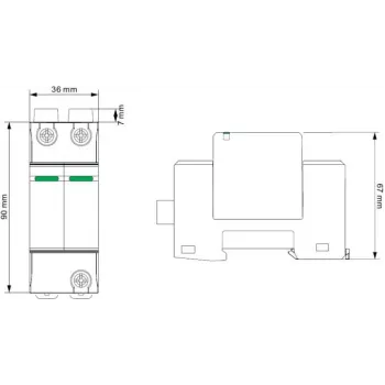 VCX DC C2P 1000V PV30 odvodnik prenapona tip 2 2P 1000V DC za fotonaponske sustave
