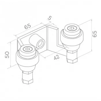 PSG 60.022 Upper Guide Bracket for Sliding Gates 42mm (2 Rollers)