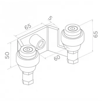 PSG 60.023 60mm Upper Sliding Gate Bracket (2 Rollers)
