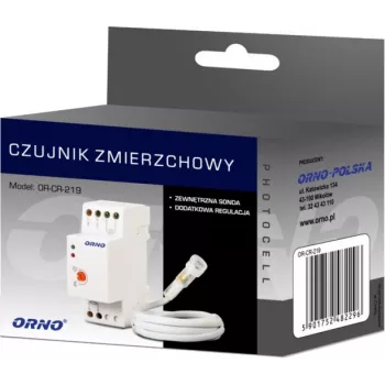 ORNO OR-CR-219 sumračni prekidač za DIN tračnicu s vanjskim fotootpornikom, 230V AC, 10A, 2-100 Lux