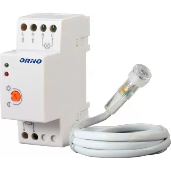 ORNO OR-CR-219 sumračni prekidač za DIN tračnicu s vanjskim fotootpornikom, 230V AC, 10A, 2-100 Lux