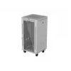 LANBERG 19 inch 22U Floor Standing Rack Cabinet 600x600 mm Grey Tempered Glass Door LCD Display (Flat Pack)