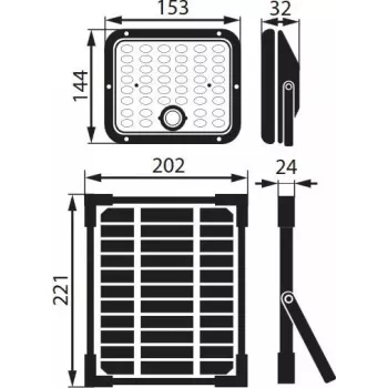 BEMKO SOLPAR solarno LED reflektorsko svjetlo 10W 1500lm 3000/4000K IP65 crno s PIR senzorom