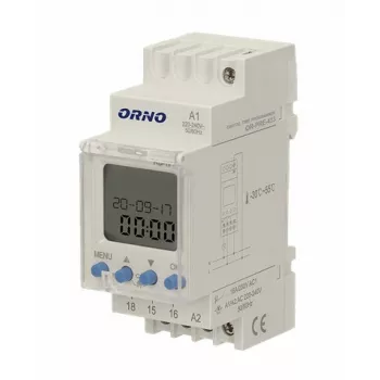 ORNO OR-PRE-433 elektronički tjedni timer, DIN tračnica, 16A/3680W, 16 programa, 230V