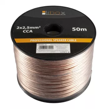 Libox zvučnički kabel 2x2.50mm² LB0009-50 audio kabel 50 m prozirni