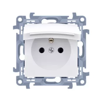 KONTAKT SIMON 10 modul bijela utičnica 1x Z/U s poklopcem IP44 vijčane stezaljke 16A 250V