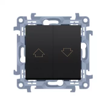 KONTAK-SIMON Kontakt Simon 10 modul mat crna tipka za upravljanje roletama strelica vijčane stezaljke 10A 250V