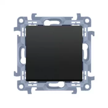 KONTAK-SIMON Kontakt Simon 10 modul jednopolni prekidač, mat crni, utične stezaljke, 10AX 250V