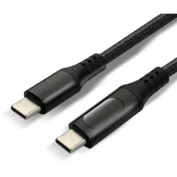 USB-C na USB-C kabel s LCD prikazom snage, 3m, 45W PD, crni