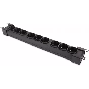 Getfort GF-9R30/FR 9-struka 1U rack jedinica s francuskim utičnicama, 3m kabel, 16A, crna