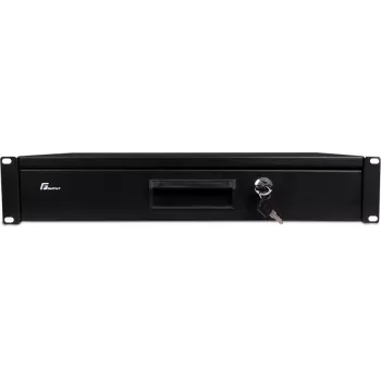 GETFORT GF-2U-drawer 2U rack ladica - 19 inch čelik, crna, zaključavajuća, nosivost 25 kg