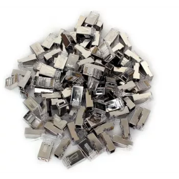 GETFORT RJ45 Cat.6 oklopljeni prohodni konektor 8P8C 100 komada prozirni