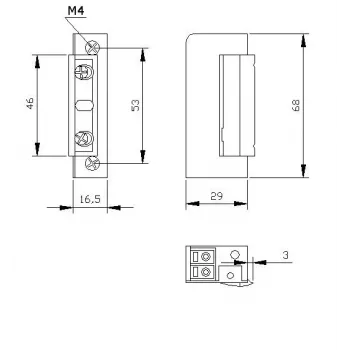ELEKTRA-PLUS R5 električni otvarač vrata s blokadom, simetrični, uski 16,5mm, 9125