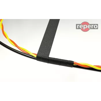 REPERO 734 tekstilna elektroizolacijska traka, pamuk, crna, 19mm x 25m
