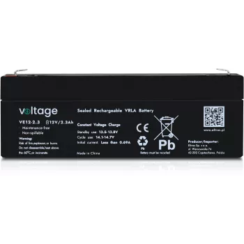 VOLTAGE AGM baterija 12V 2,3Ah VE12-2.3 (životni vijek 6-9 godina)
