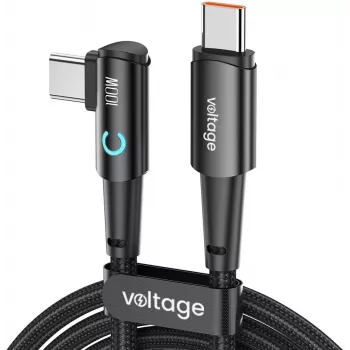 Voltage PowerAngle USB-C na USB-C kabel 100W PD 100cm crni
