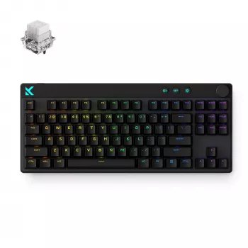 MCHOSE HW-Mix87-9 tenkeyless tri-načinska mehanička gaming tipkovnica, hot-swappable, RGB, 4000mAh, crna
