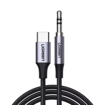 UGREEN AUX stereo audio kabel 3,5 mm mini jack na USB Type-C 1m crni (CM450 20192)