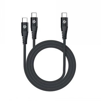 CELLY USB-C na 2 USB-C kabel 100W Power Delivery