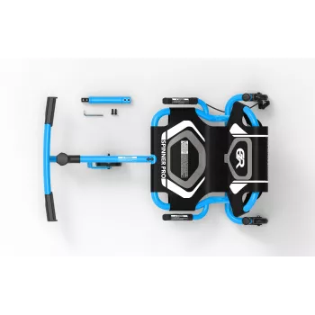 EzyRoller Spinner Pro X gokart na nožni pogon s 360° rotacijom, plavi, 10+ godina