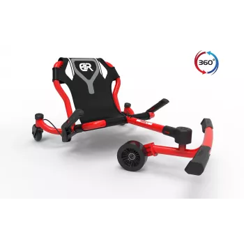 EzyRoller Spinner X gokart za jahanje, na nožni pogon s 360° zakretanjem, crveni