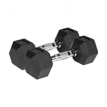 REBEL ACTIVE bučice od lijevanog željeza obložene gumom 2x5 kg