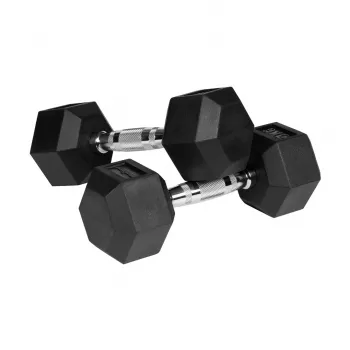 REBEL ACTIVE bučice od lijevanog željeza obložene gumom 2x5 kg