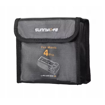 SUNNYLIFE vatrootporna torbica za pohranu baterija za 3x DJI Mavic 4 Pro baterije - crna