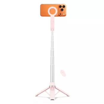 TECH-PROTECT L11S MagSafe Bluetooth selfie stick stativ ružičasti