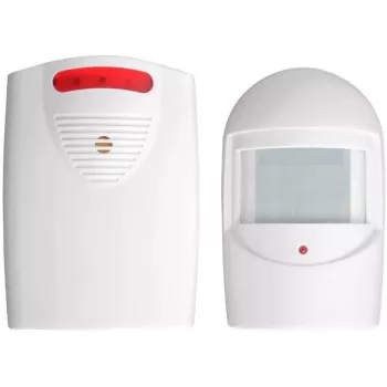 ORNO OR-MA-717 bežični set zvona na vrata s PIR senzorom pokreta, 433 MHz, domet 80 m, 32 melodije, IP44 senzor, bijeli