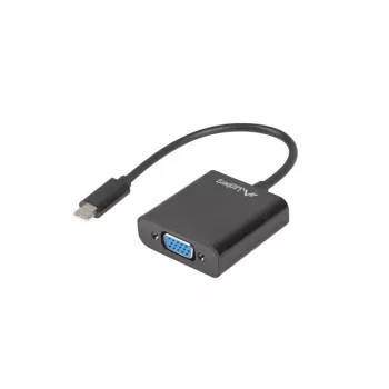 LANBERG AD-UC-VG-01 USB Type-C na VGA adapter 15cm crni