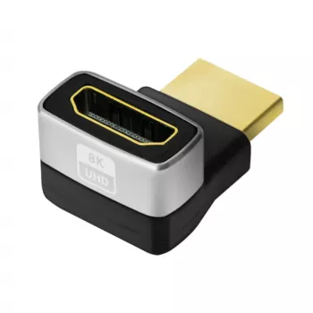 LogiLink AH0007A HDMI adapter, 270° zakrenut, HDMI Type A utikač na utičnicu, 8K/60Hz, 48Gbit/s, HDMI 2.1, crni