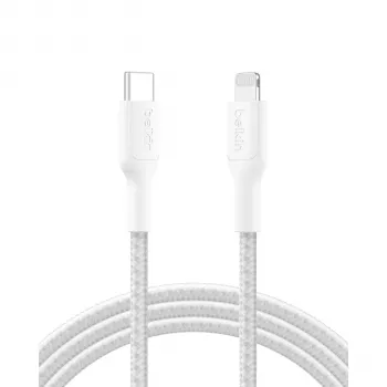 Belkin BOOSTCHARGE Braided USB-C to Lightning Cable 2m White
