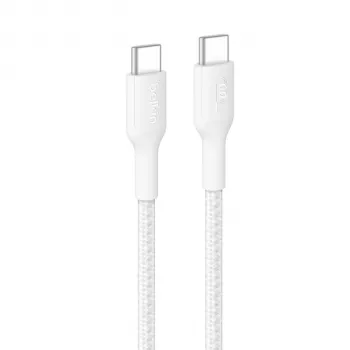Belkin BOOSTCHARGE Braided USB-C to USB-C Cable 60W PD 2m White