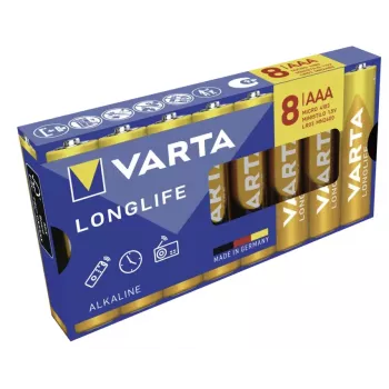 VARTA Longlife AAA LR03 Micro alkalne baterije, 8 komada, 1,5 V, blister pakiranje