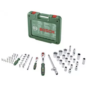 Bosch 60-dijelni set čegrtaljki i nasadnih ključeva s koferom, 1/4 inch i 1/2 inch, maks. zakretni moment 768 Nm