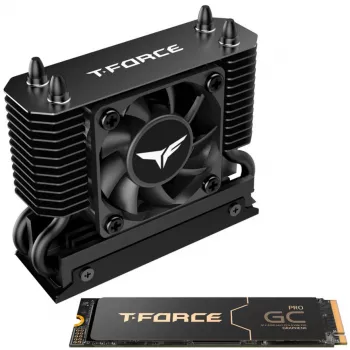 Team Group T-Force GC PRO 2TB M.2 2280 PCIe Gen5 NVMe SSD s T-FORCE DARK AirFlow hladilom, crni